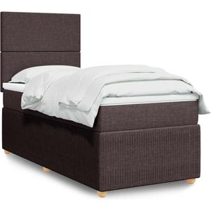 vidaXL Boxspringbett mit Matratze Dunkelbraun 80x200 cm Stoff