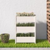 vidaXL Pflanzkübel Weiß 77x25x104,5 cm Massivholz Kiefer