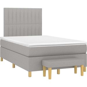 vidaXL Boxspringbett mit Matratze Hellgrau 120x190 cm Stoff