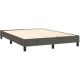 vidaXL Boxspringbett mit Matratze Dunkelgrau 140x200 cm Samt