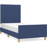 vidaXL Bettgestell ohne Matratze Blau 80x200 cm Stoff