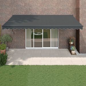 vidaXL Markise Einziehbar Anthrazit 5x3 m Stoff und Aluminium