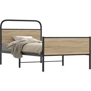 vidaXL Bettgestell ohne Matratze 90x190 cm Sonoma-Eiche Holzwerkstoff