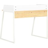 vidaXL Schreibtisch Weiß und Eiche 90x60x88 cm