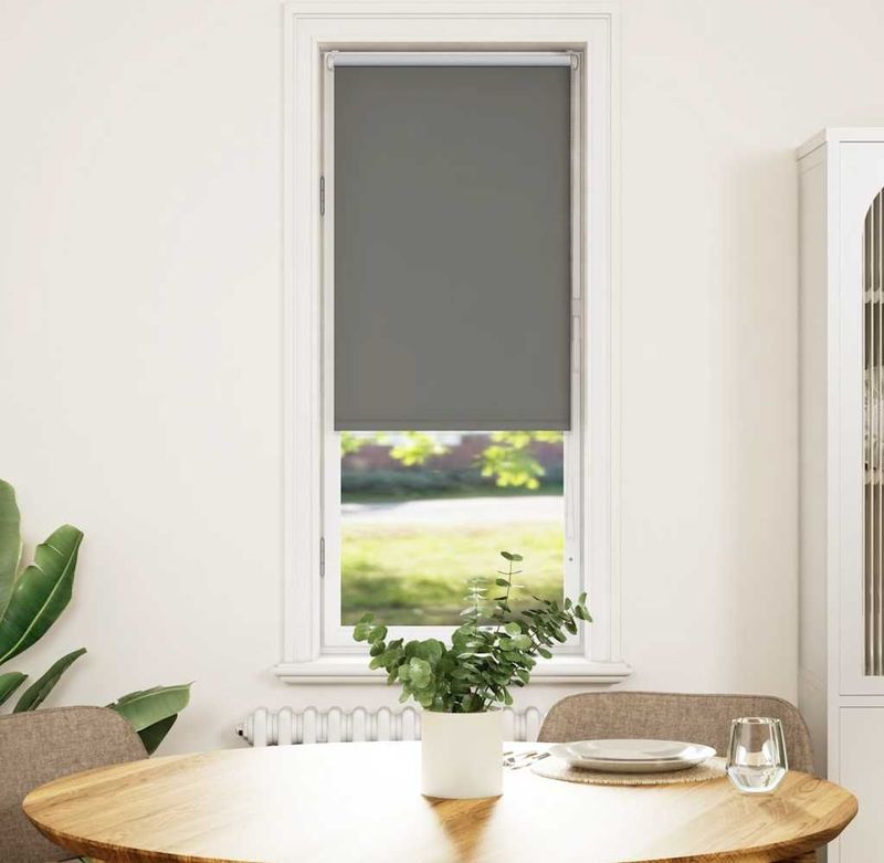 vidaXL Verdunkelungsrollo Grau 60x175 cm Stoffbreite 55,7 cm Polyester