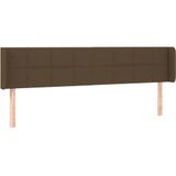 vidaXL Kopfteil mit Ohren Dunkelbraun 203x16x78/88 cm Stoff