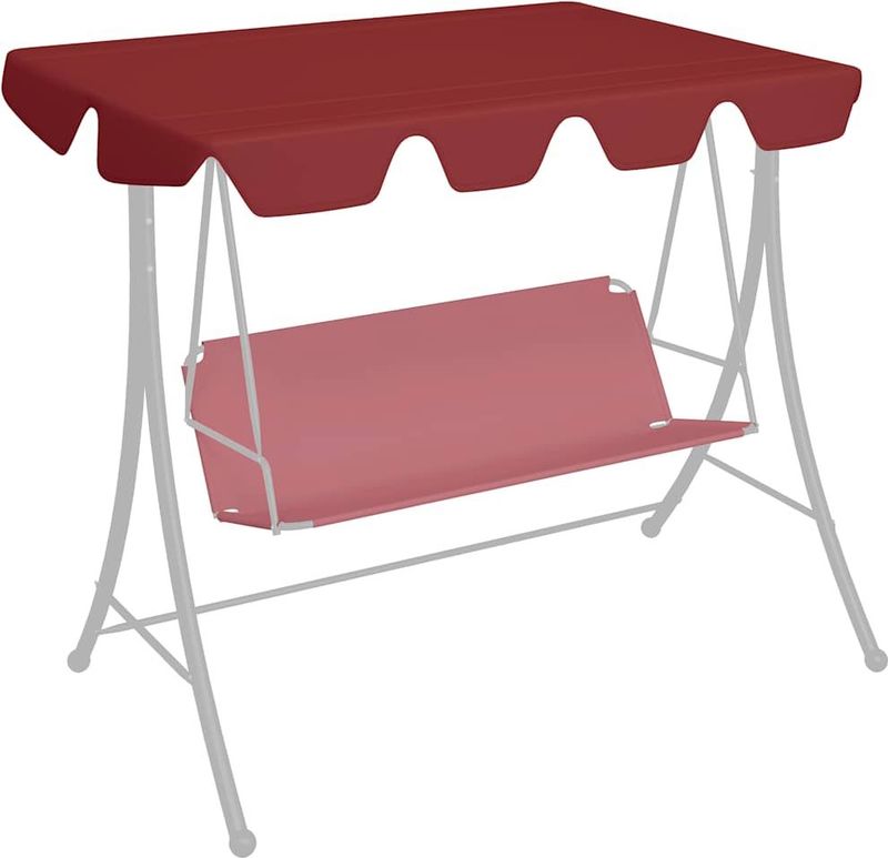 vidaXL Ersatzdach für Hollywoodschaukel Weinrot 150/130x105/70 cm