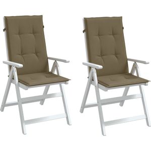 vidaXL Hochlehner-Auflagen 2 Stk. Melange Taupe 120x50x4 cm Stoff