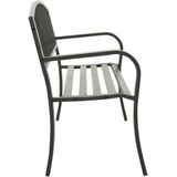 vidaXL Gartenbank Grau 120 cm Stahl