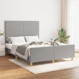 vidaXL Bettgestell ohne Matratze Hellgrau 140x190 cm Stoff