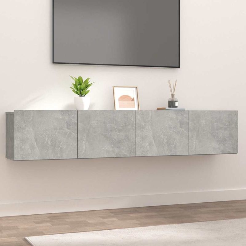 vidaXL TV-Schränke 2 Stk. Betongrau 80x30x30 cm Holzwerkstoff