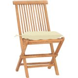 vidaXL 3-tlg. Garten-Essgruppe mit Kissen Klappbar Massivholz Teak