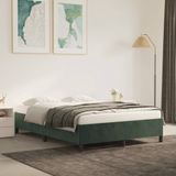 vidaXL Bettgestell ohne Matratze Dunkelgrün 140x200 cm Samt