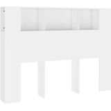 vidaXL Kopfteil mit Ablagen Weiß 140x18,5x104,5 cm