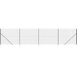 vidaXL Maschendrahtzaun mit Bodenhülsen Anthrazit 1,6x10 m