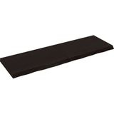 vidaXL Wandregal Dunkelbraun 160x50x(2-6)cm Massivholz Eiche Behandelt