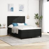 vidaXL Boxspringbett mit Matratze Schwarz 140x200 cm Stoff