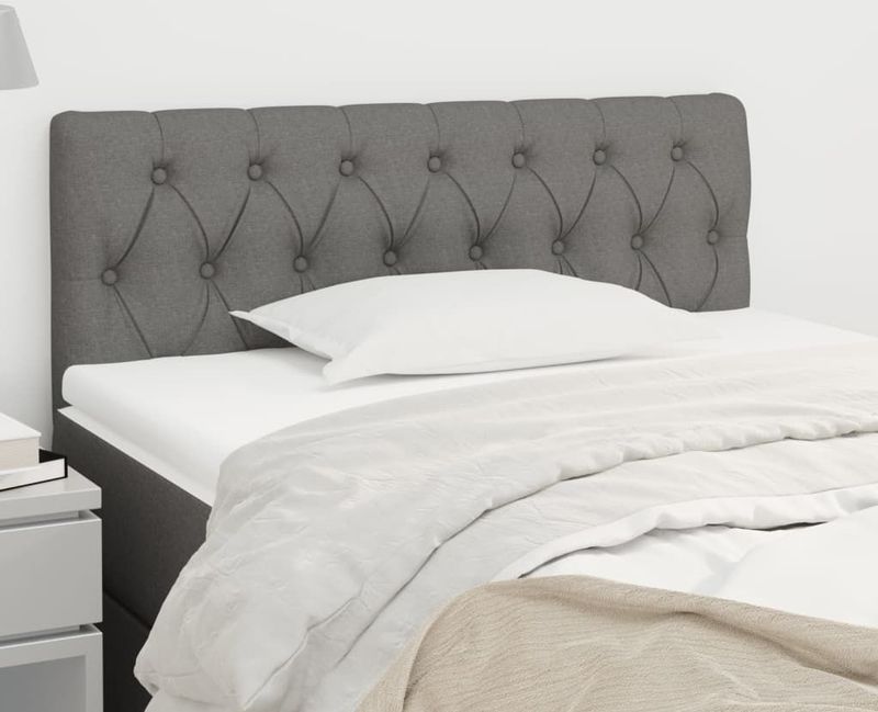 vidaXL Kopfteil Dunkelgrau 100x7x78/88 cm Stoff