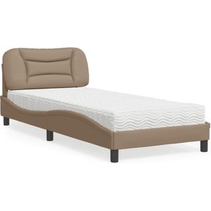 vidaXL Bett mit Matratze ""Hvar"" Cappuccino-Braun 90x200 cm Kunstleder