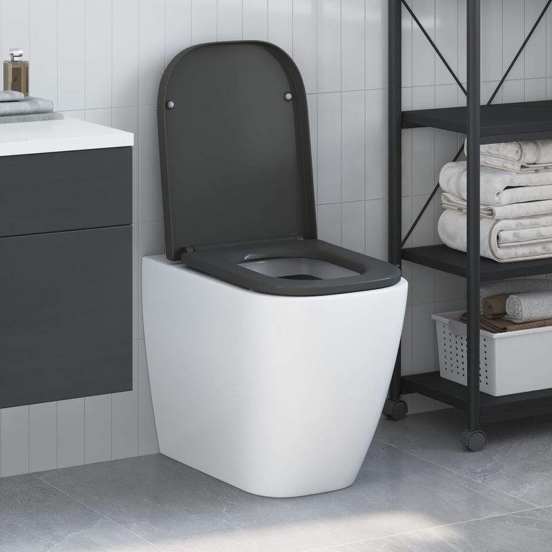 vidaXL Toilettensitz Quick Release Absenkautomatik Duroplast Anthrazit