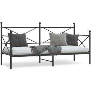 vidaXL Tagesbett ohne Matratze Schwarz 75x190 cm Stahl