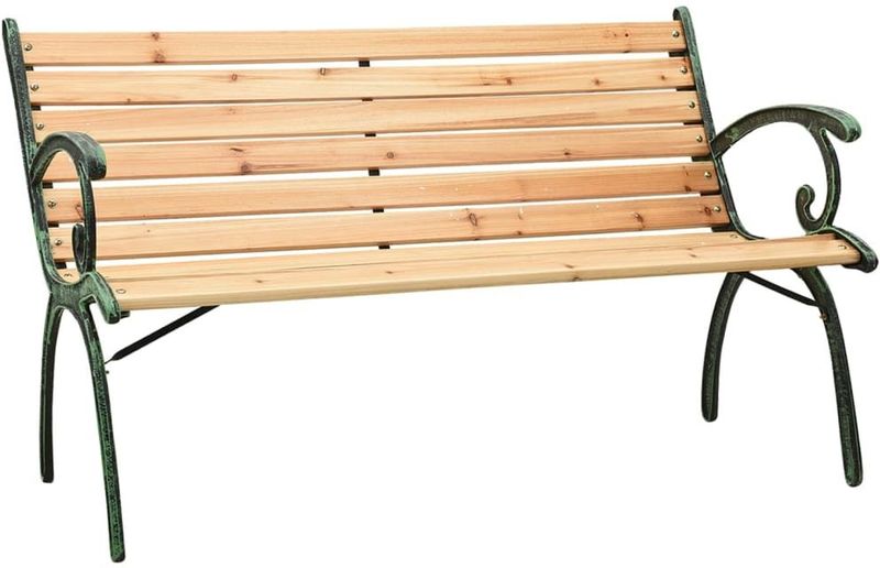 vidaXL Gartenbank 116 cm Gusseisen und Massivholz Tanne