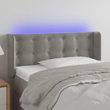 vidaXL LED Kopfteil Hellgrau 103x16x78/88 cm Samt