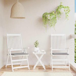 vidaXL Gartenstuhl-Kissen 2 Stk. Grau 40x40x4 cm Oxford-Gewebe