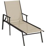vidaXL Sonnenliege Stahl und Textilene Creme