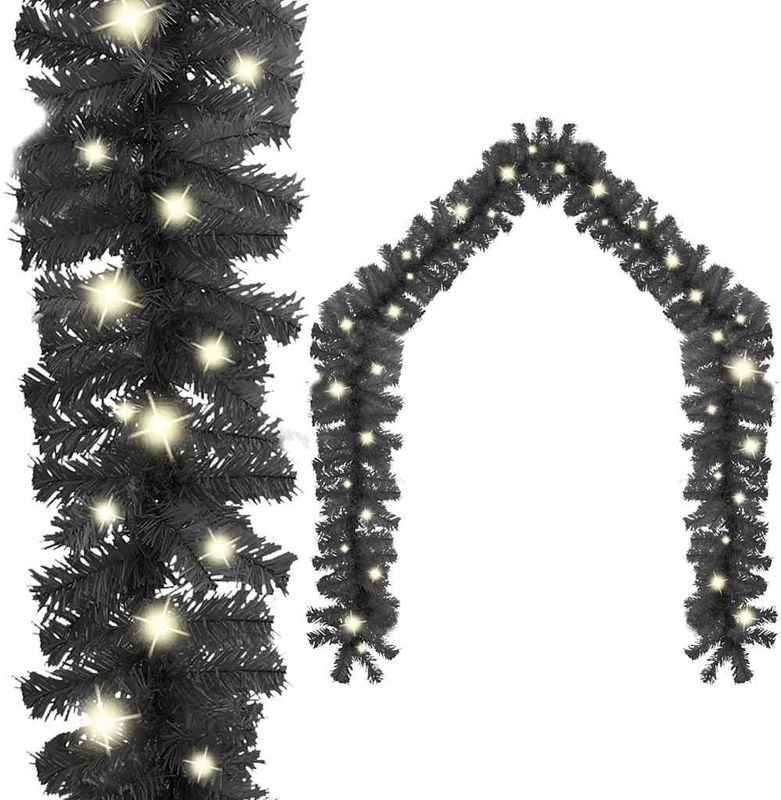 vidaXL Weihnachtsgirlande mit LED 20 m Schwarz