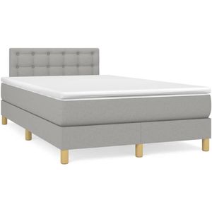 vidaXL Boxspringbett mit Matratze Hellgrau 120x190 cm Stoff