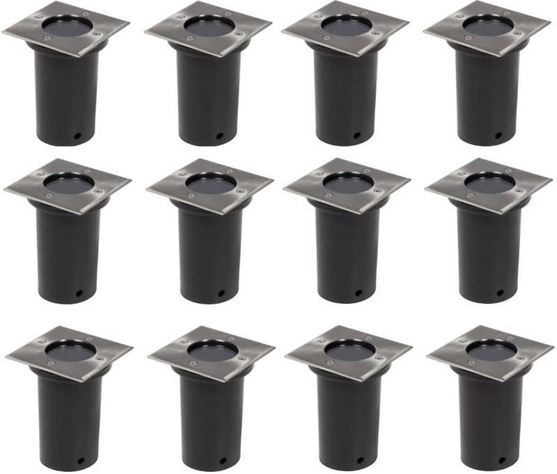 vidaXL Outdoor Bodenleuchten 12 Stk. Quadratisch