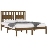 vidaXL Massivholzbett Honigbraun Kiefer 200x200 cm