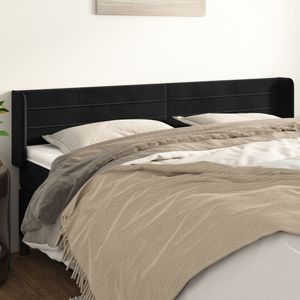 vidaXL Kopfteil mit Ohren Schwarz 163x16x78/88 cm Samt