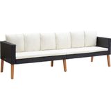 vidaXL 4-tlg. Garten-Lounge-Set mit Auflagen Poly Rattan Schwarz
