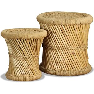 vidaXL Hocker 2 Stk. Bambus und Jute