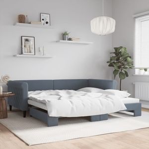 vidaXL Tagesbett Ausziehbar Dunkelgrau 100x200 cm Samt
