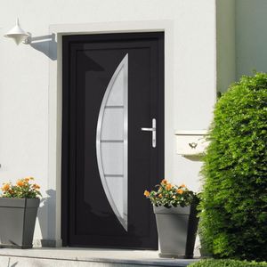 vidaXL Haustür Anthrazit 98x190 cm PVC