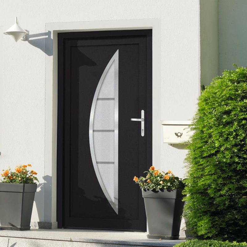 vidaXL Haustür Anthrazit 98x190 cm PVC
