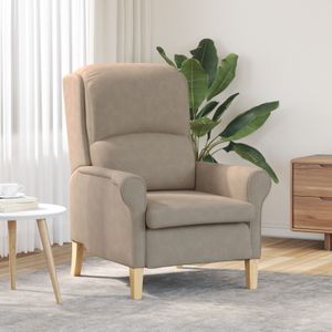 vidaXL Taupe Sessel Taupe Stoff, Holz Standard Taupe Sessel Rechteckig