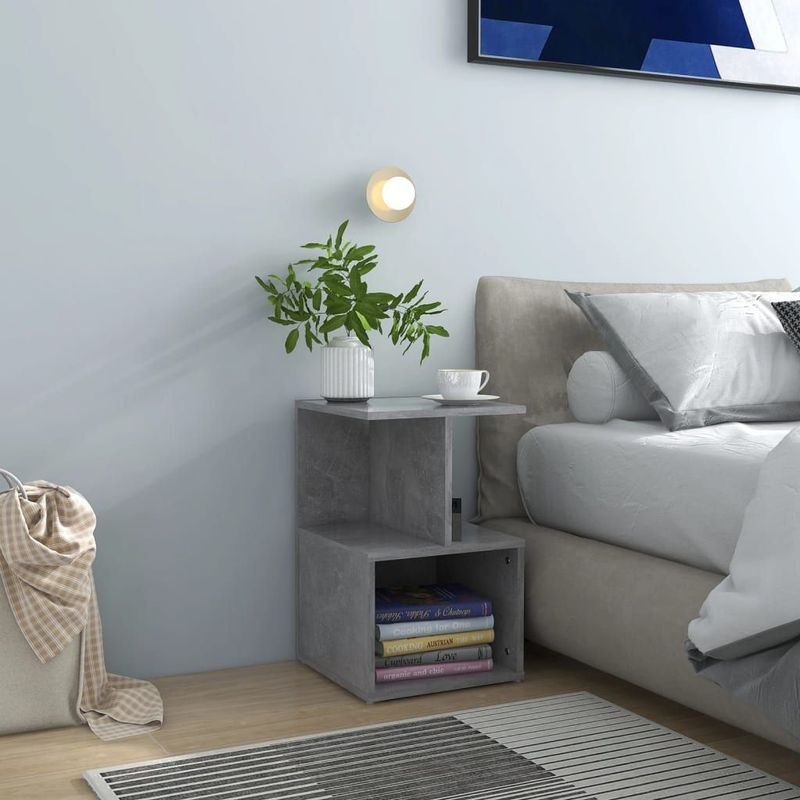 vidaXL Nachttische 2 Stk. Betongrau 35x35x55 cm Holzwerkstoff