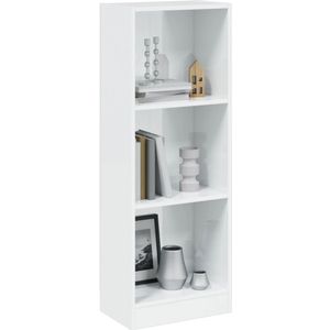 vidaXL Bücherregal 3 Fächer Hochglanz-Weiß 40x24x109 cm Holzwerkstoff