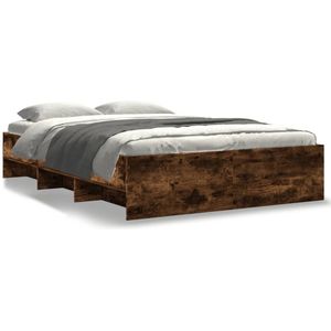 vidaXL Bettgestell ohne Matratze Räuchereiche 140x200 cm Holzwerkstoff