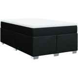vidaXL Boxspringbett mit Matratze Schwarz 120x200 cm Stoff