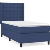 vidaXL Boxspringbett mit Matratze Blau 100x200 cm Stoff