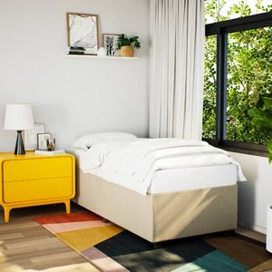 vidaXL Bettgestell ohne Matratze Creme 90x200 cm Stoff