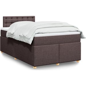 vidaXL Boxspringbett mit Matratze Dunkelbraun 120x190 cm Stoff