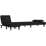 vidaXL Schlafsofa in L-Form Schwarz 255x140x70 cm Samt