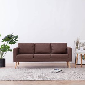 vidaXL 3-Sitzer-Sofa Stoff Braun