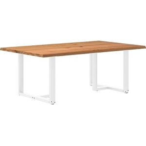 vidaXL Esstisch mit Baumkanten 200x120x74 cm Massivholz Eiche Rechteck